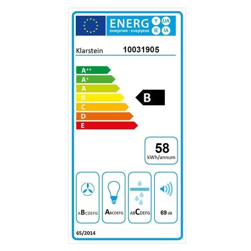 Campana extractora de pared Klarstein Annabelle 60 cm + 2 filtros de recirculación de aire 650 m³/h clase B - negra - Imagen de 4