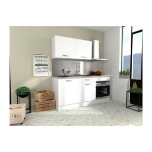 Cocina completa OSLO - L 180 cm - Blanco mate - Encimera incluida