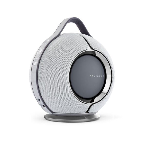 Altavoz conectado Hi-Fi Devialet Mania gris claro con estación de carga - Imagen de 2