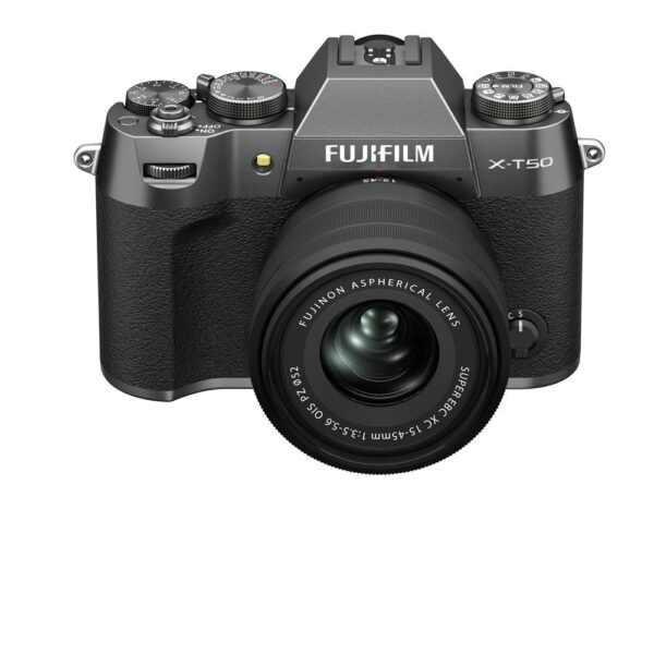 Kit de cámara sin espejo Fujifilm X-T50 antracita plata + XC15-45mm