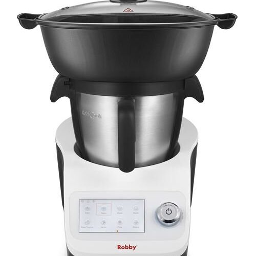 Robot de cocina multifunción con báscula integrada y pantalla táctil + un bol adicional Robby robicook + bol